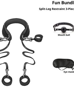 SM Leg Spreader Hobble Restraint Bondage Set Fetish BDSM Adult Toy Combination