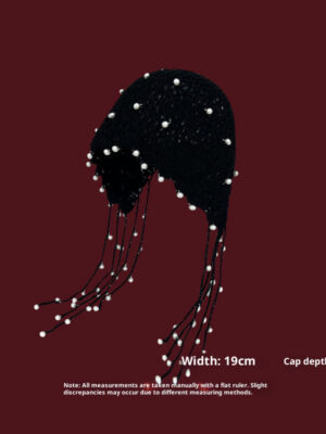 Fashion Hand-Woven Lace Hat for Women - Embroidered Crochet Beanie with Fringe